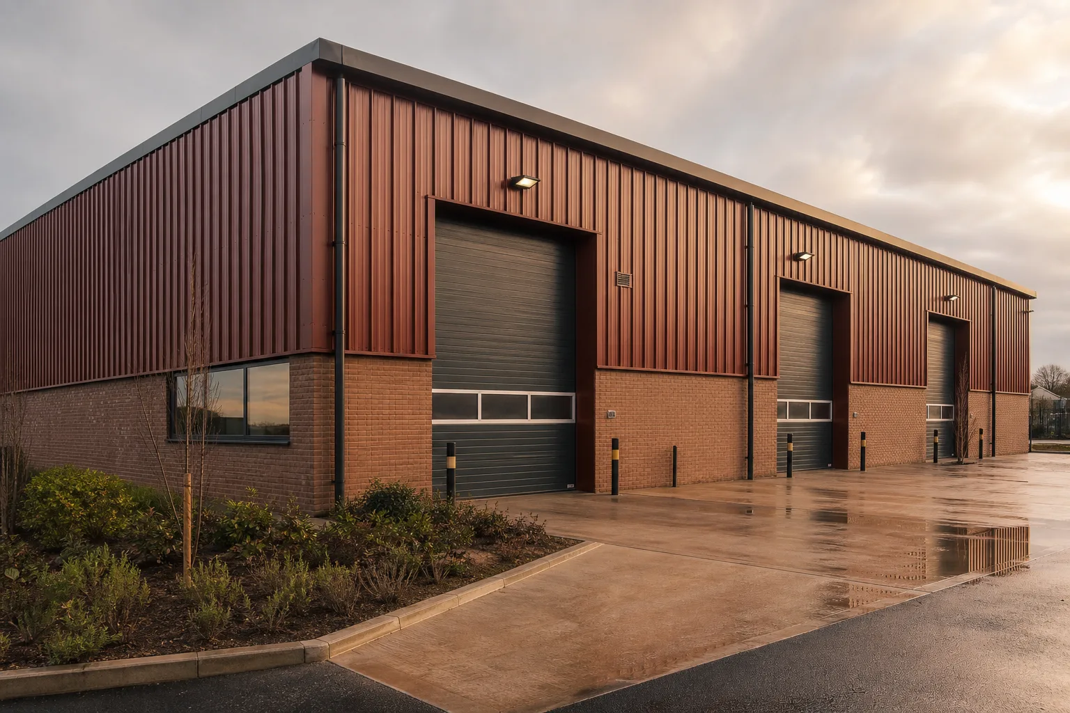An industrial estate; high-leverage commercial purchases usually rely on additional security rather than a single 90 percent loan