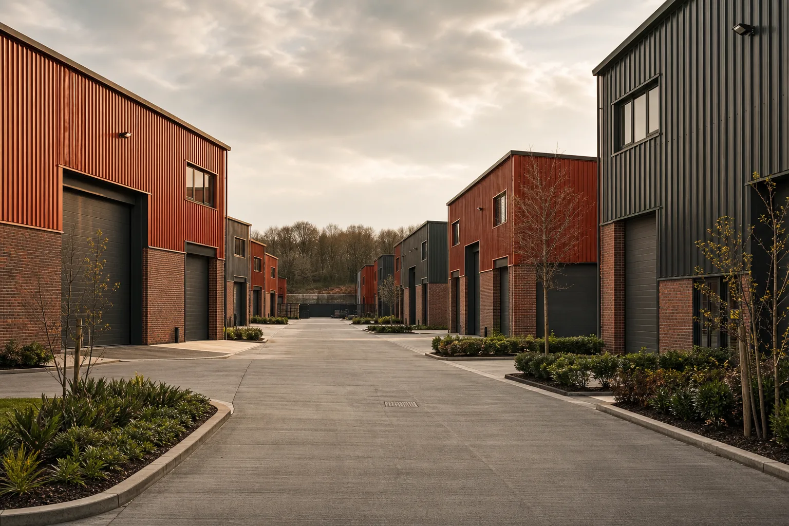 A managed industrial estate where units are commonly held on long leasehold