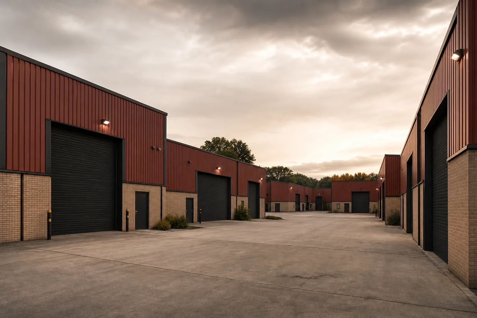 A multi-let industrial estate of several units around a shared yard, valued as a single income-producing asset