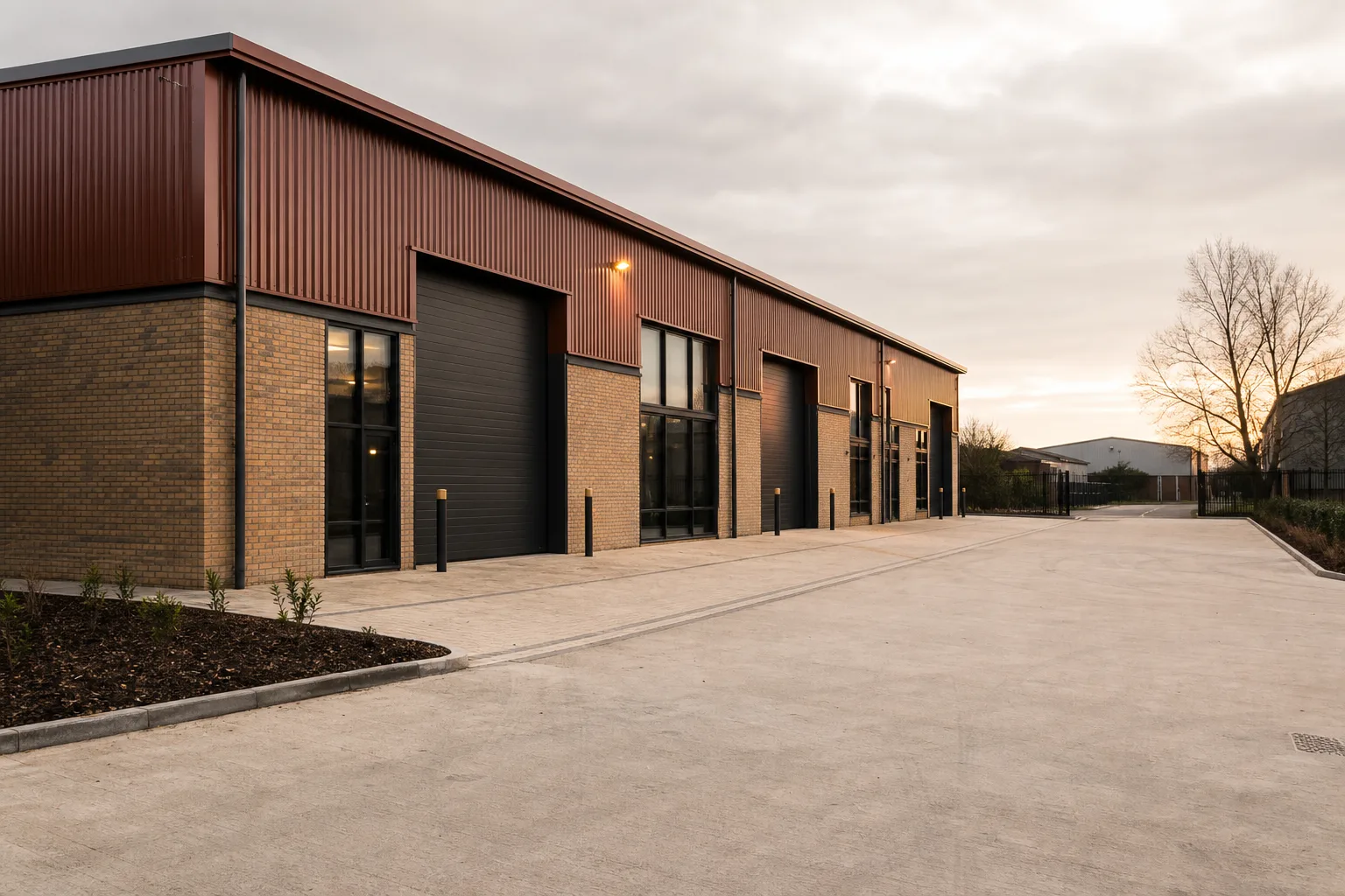 A small multi-let industrial estate of the kind a first-time investor typically starts with