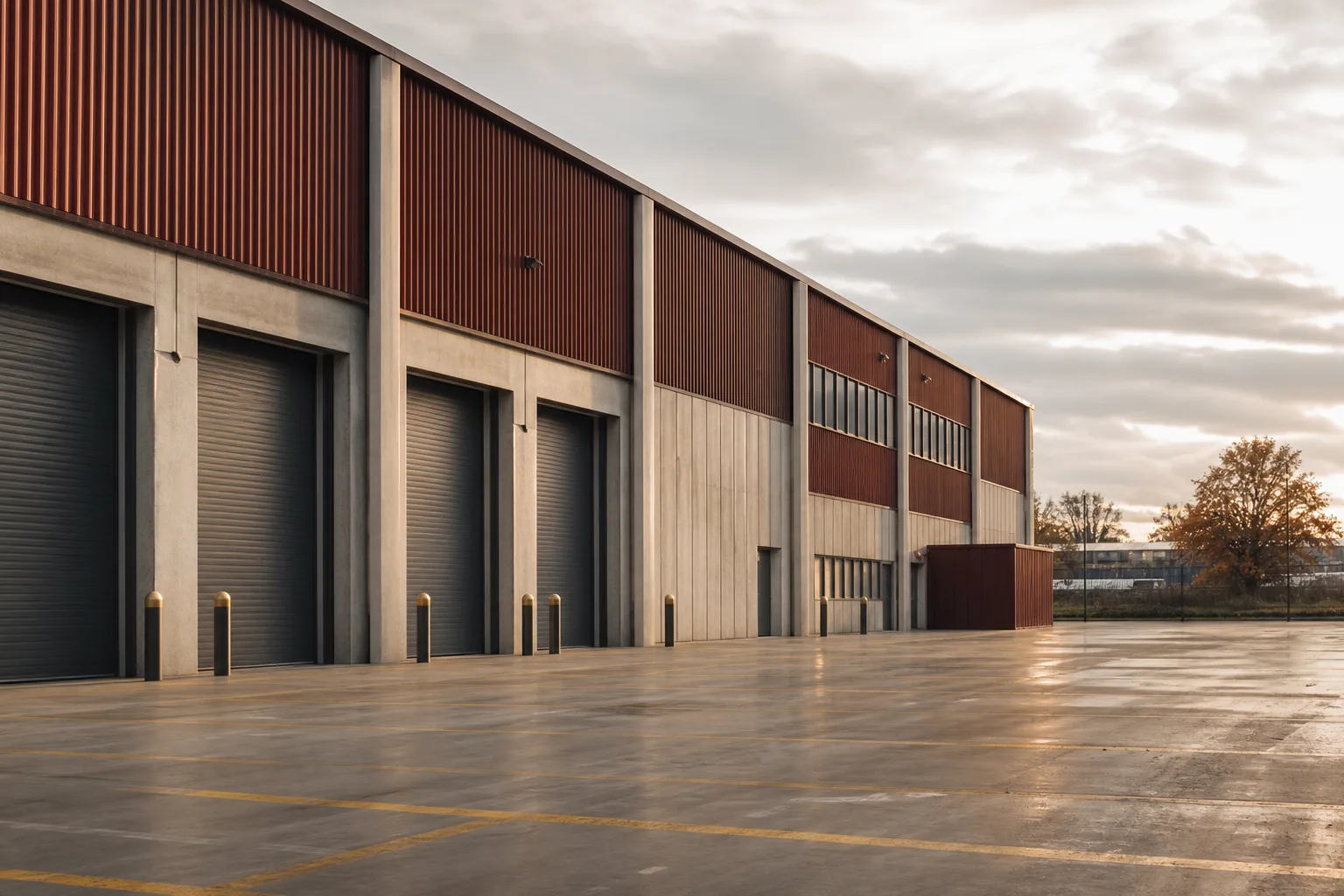 A UK industrial estate of let units, the kind of asset whose value rests on planning, EPC and lease compliance