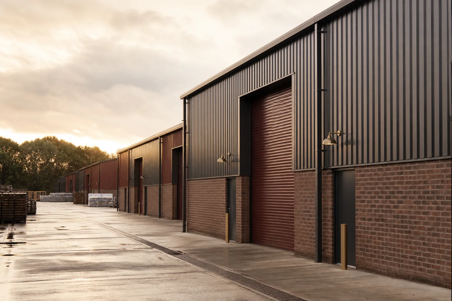 A multi-let industrial estate of small units with shared yards and access roads
